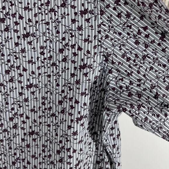 Apt. 9 women's sz. large men's Button up Floral shirt grey/blue brown Item #293 - Picture 3 of 8